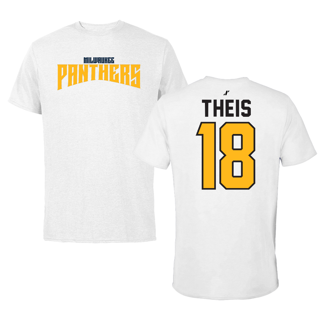 University of Wisconsin-Milwaukee Baseball White Classic Tee - #18 Gavin Theis