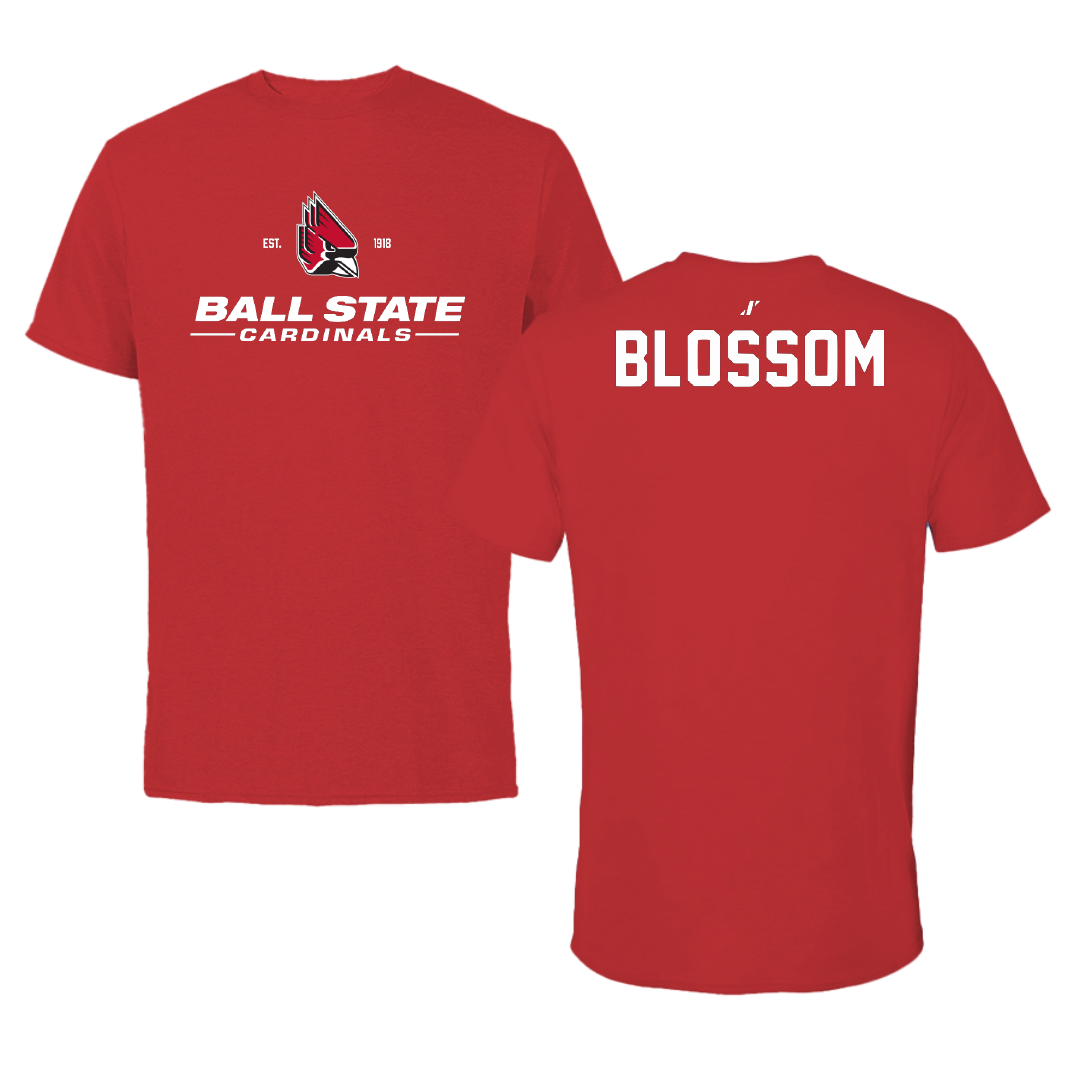 Ball State University Swimming & Diving Red General Performance Tee - Seth Blossom