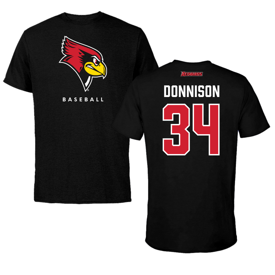 Illinois State University Baseball Black Performance Tee - #34 Matthew Donnison