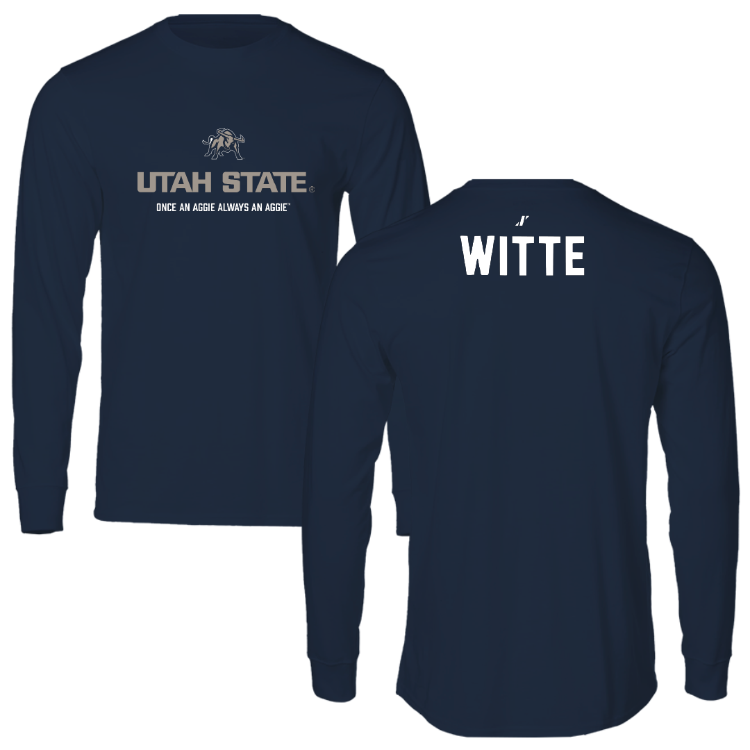 Utah State University Gymnastics Navy General Performance Long Sleeve - Mya Witte