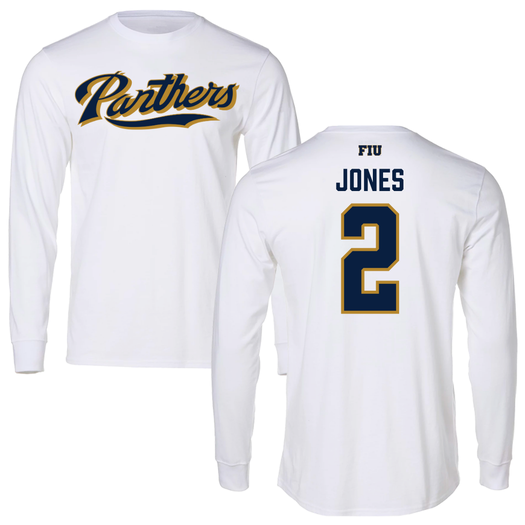Florida International University Football White Panthers Long Sleeve - #2 Amari Jones