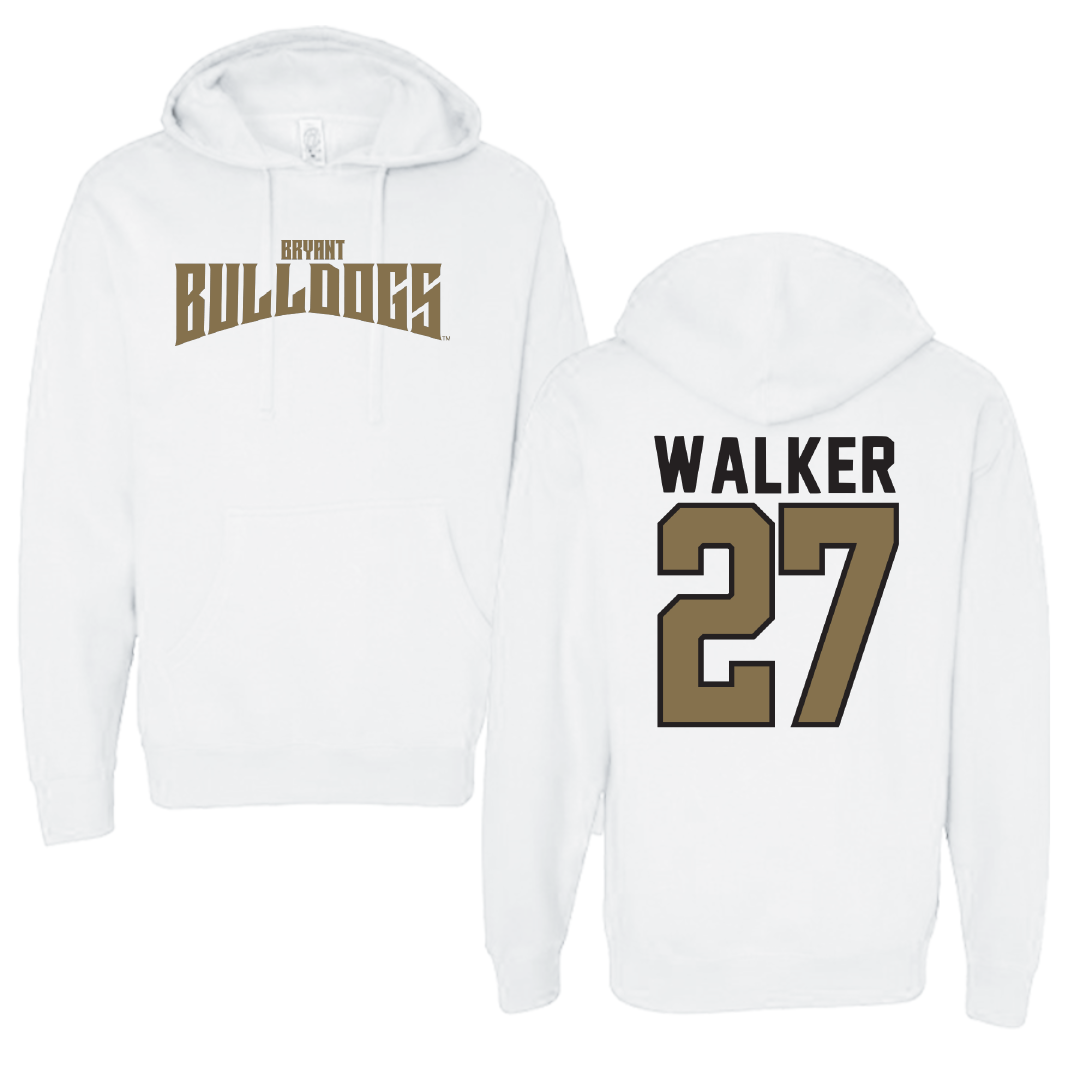 Bryant University Football White Classic Hoodie - #27 Dedric Walker