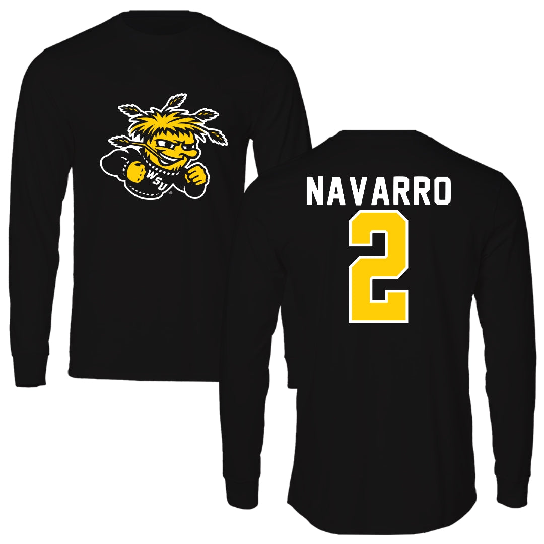Wichita State University Softball Black Mascot Long Sleeve - #2 Makayla Navarro
