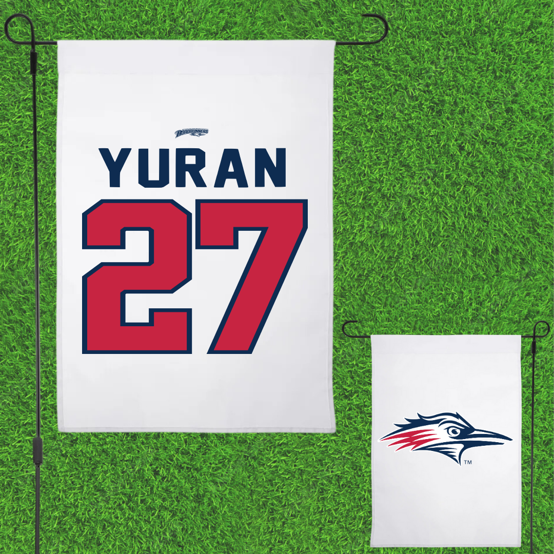 Metropolitan State University of Denver Baseball White Garden Flag - #27 Cam Yuran