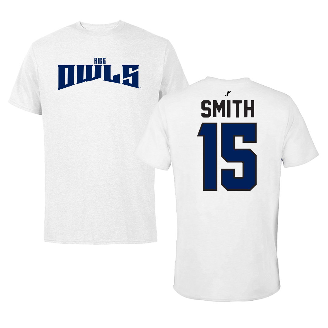 Rice University Baseball White Classic Tee - #15 Luke Smith