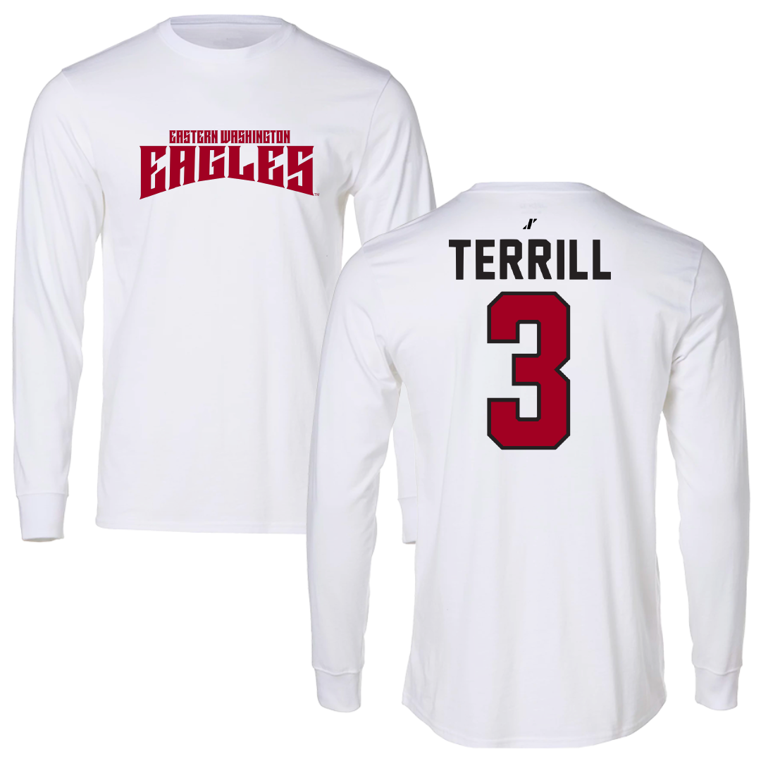 Eastern Washington University Soccer White Classic Performance Long Sleeve - #3 Grace Terrill