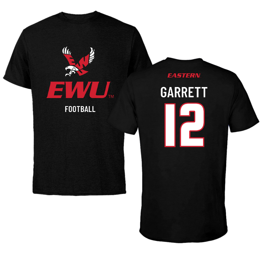 Eastern Washington University Football Black EWU Performance Tee - #12 Wesley Garrett
