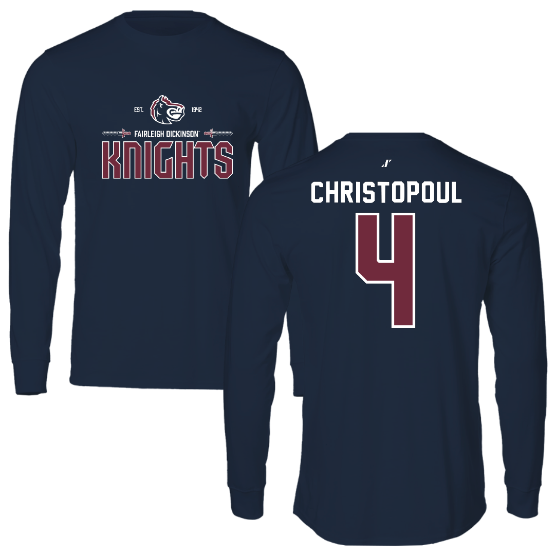 Fairleigh Dickinson University-Metropolitan Campus Softball Navy General Performance Long Sleeve - #4 Olivia Christopoul