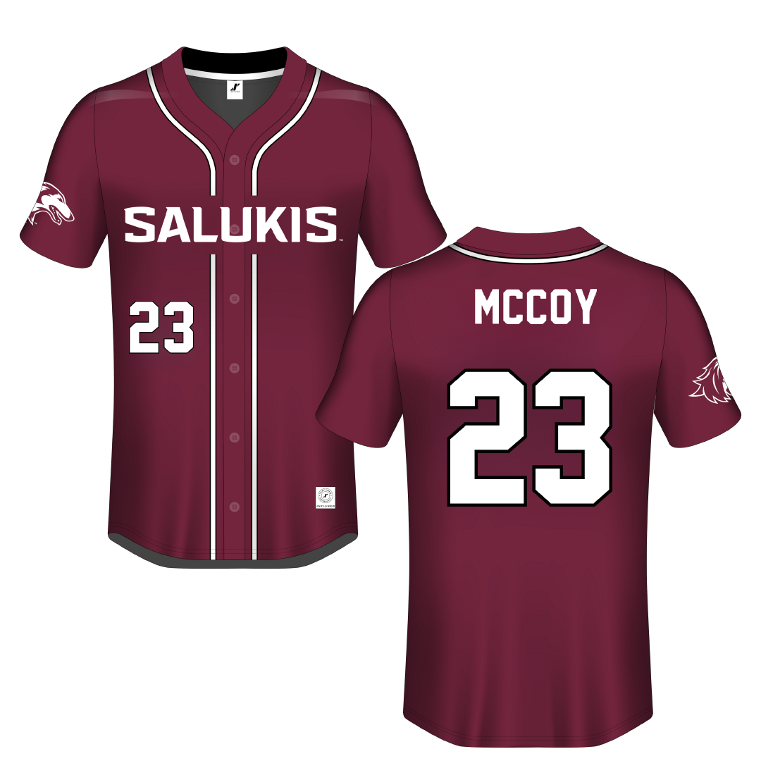Southern Illinois University at Carbondale Maroon Button-Down Jersey - #23 Jackson McCoy