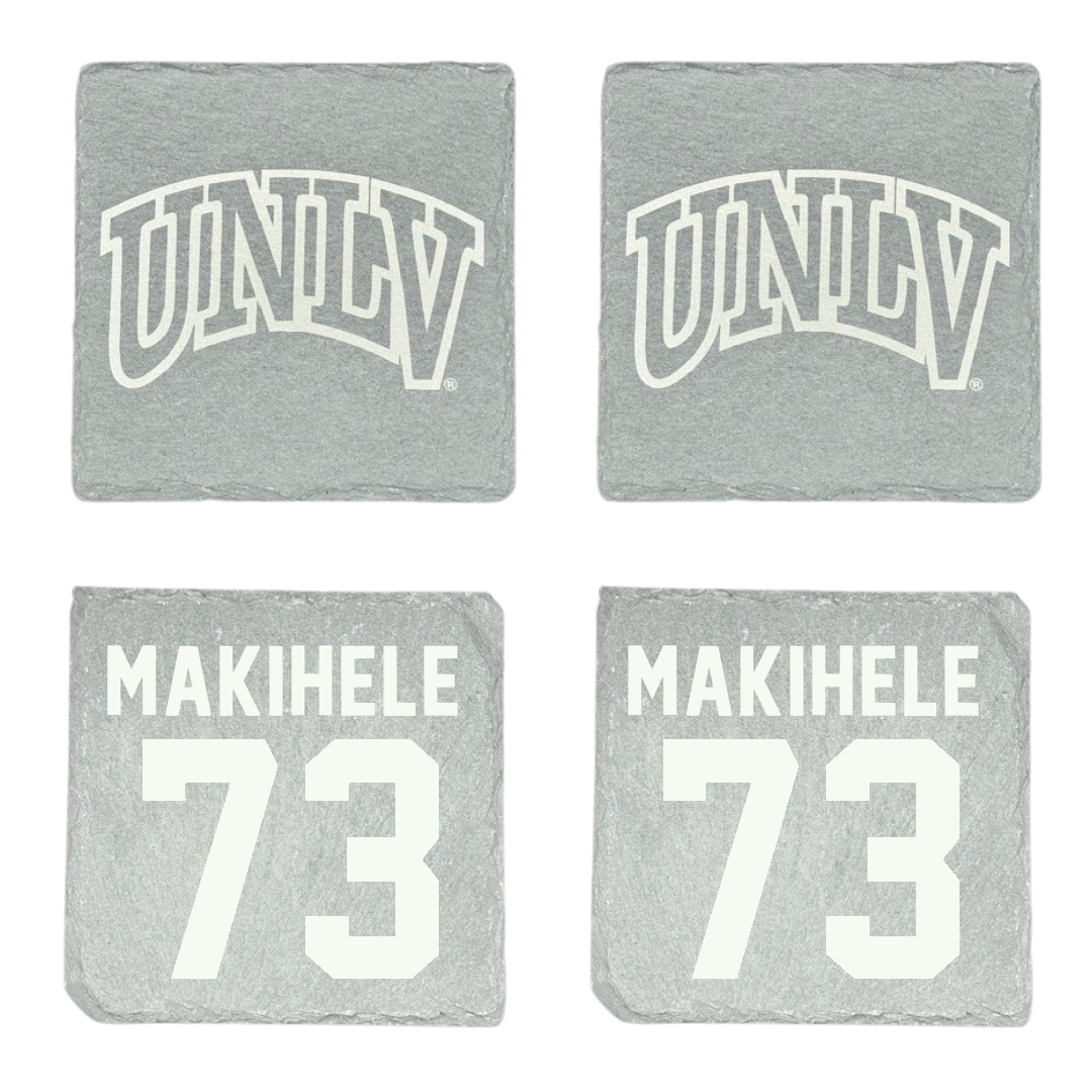 University of Nevada-Las Vegas Football Stone Coaster (4 Pack)  - #73 Alani Makihele