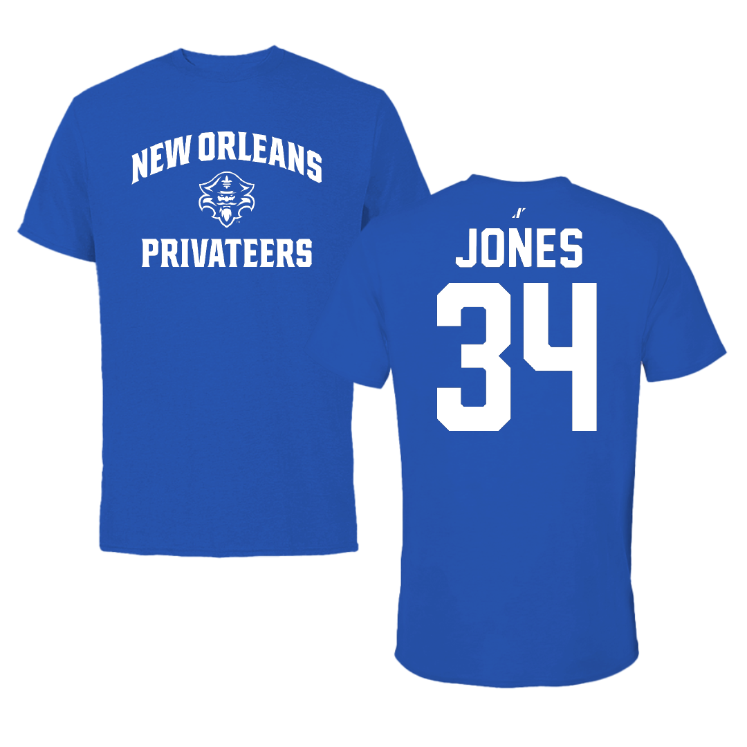University of New Orleans Baseball Blue General Tee - #34 Skylar Jones
