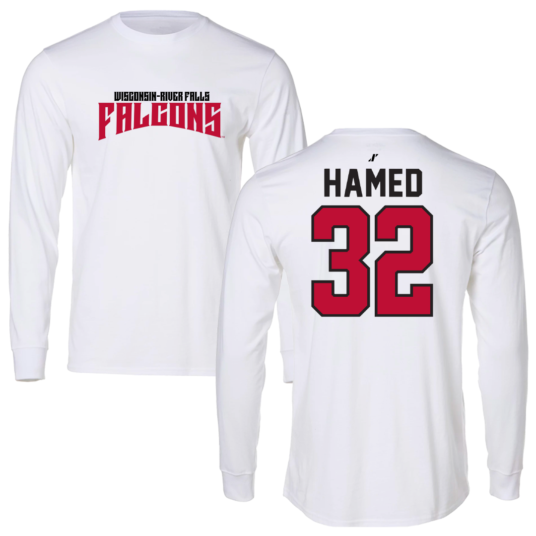 University of Wisconsin-River Falls Football White Classic Long Sleeve - #32 Adam Hamed