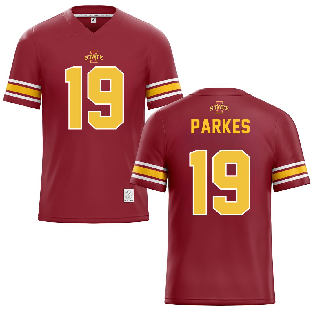 Iowa State University Red Football Jersey - #19 Michael Parkes