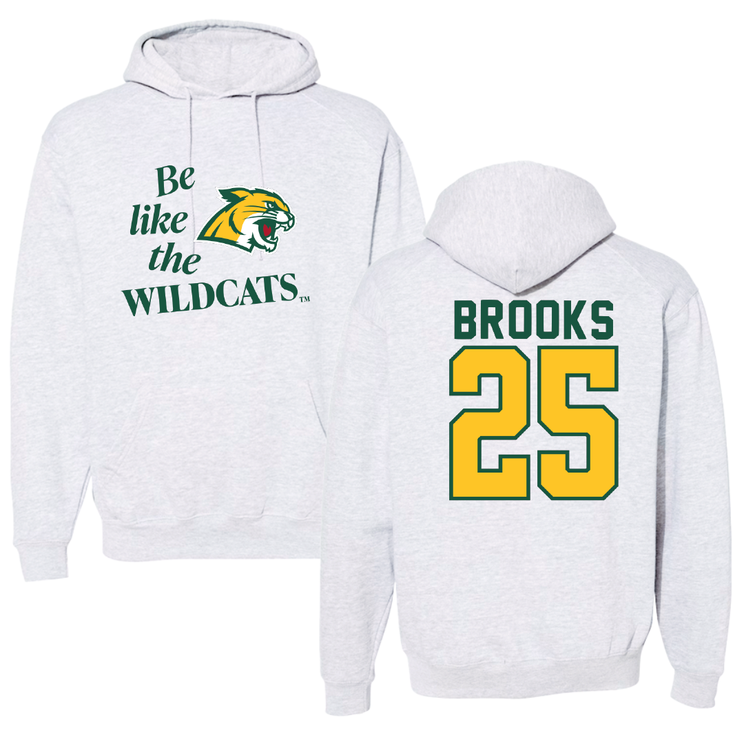 Northern Michigan University Football Light Gray Be Like Us Hoodie - #25 Davion Brooks