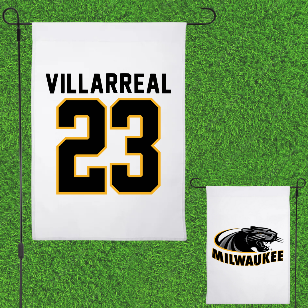 University of Wisconsin-Milwaukee Basketball White Garden Flag - #23 Austin Villarreal