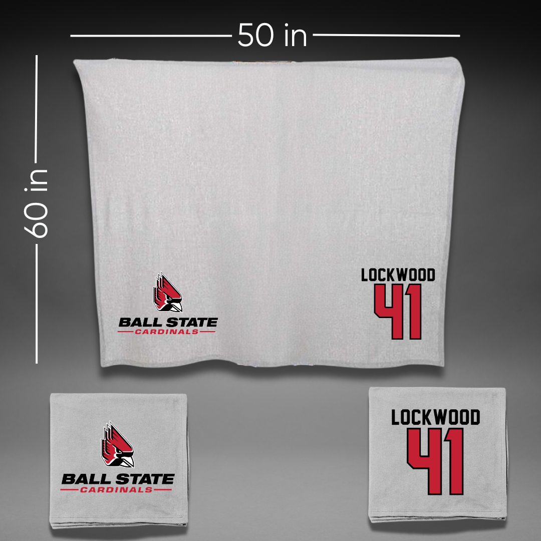 Ball State University Baseball Gray Blanket - #41 Caden Lockwood