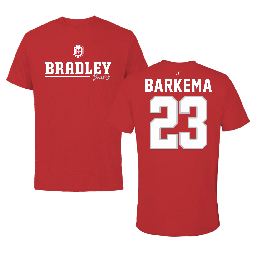 Bradley University Basketball Red General Tee - #23 Reagan Barkema