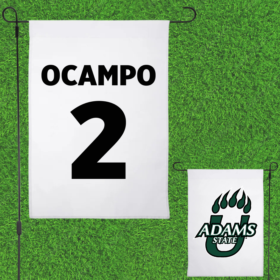 Adams State University Soccer White Garden Flag - #2 Lauren Ocampo