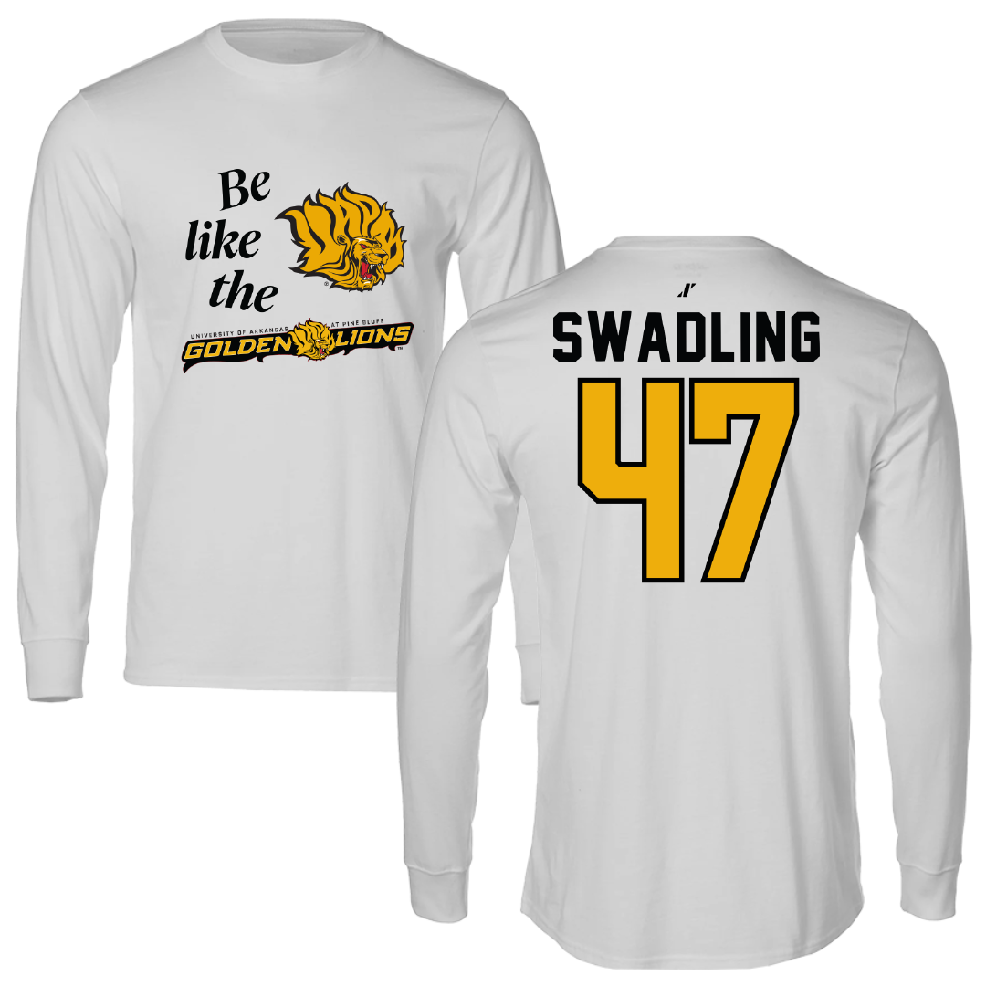 University of Arkansas-Pine Bluff Football Light Gray Be Like Us Long Sleeve - #47 Andrew Swadling