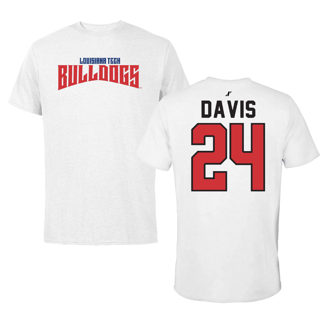 Louisiana Tech University Baseball White Classic Performance Tee - #24 Dalton Davis