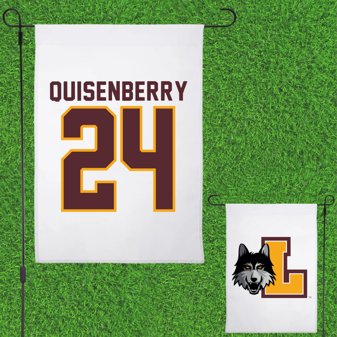 Loyola University-Chicago Soccer White Garden Flag - #24 Chris Quisenberry