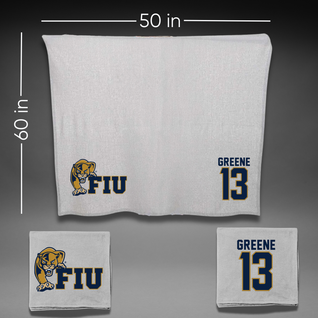 Florida International University Baseball Gray Blanket - #13 Bryce Greene