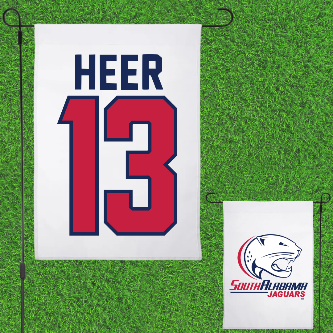 University of South Alabama Baseball White Garden Flag - #13 Mitchell Heer