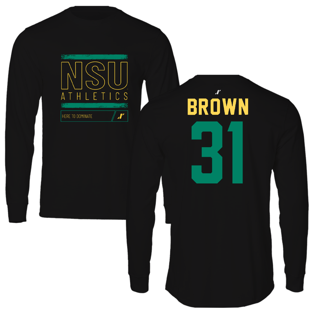 Norfolk State University Basketball Black Dominate Long Sleeve - #31 Cahiem Brown