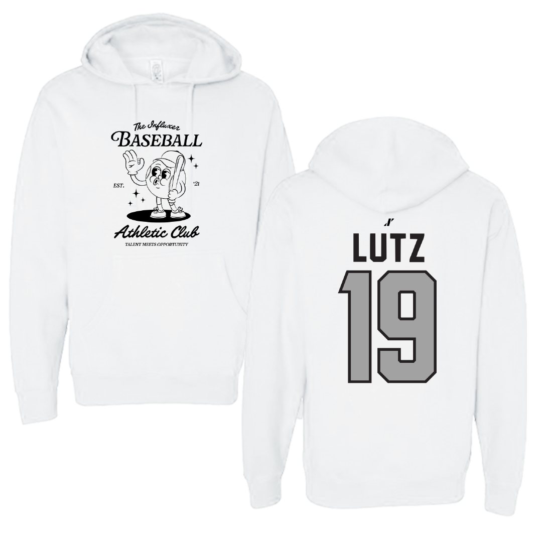 Baseball White Influxer Athletic Club Hoodie - #19 Travis Lutz
