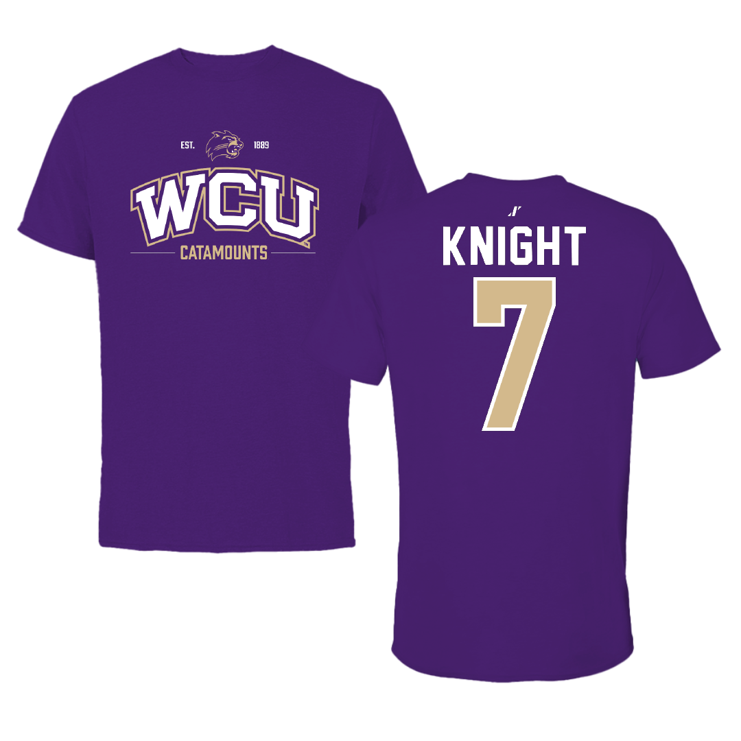 Western Carolina University Football Purple General Tee - #7 Malik Knight