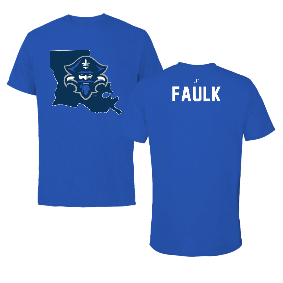 University of New Orleans POM Blue State Performance Tee - Charisma Faulk