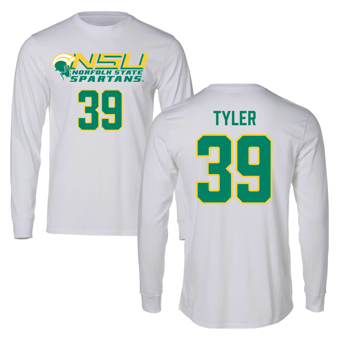 Norfolk State University Softball White Performance Long Sleeve - #39 Brierra Tyler