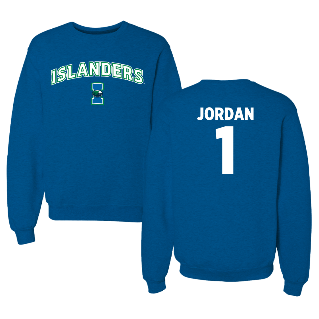 Texas A&M University-Corpus Christi Beach Volleyball Blue Crewneck - #1 Raven Jordan
