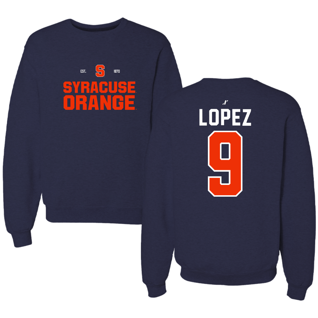 Syracuse University Softball Navy General Crewneck - #9 Madelyn Lopez