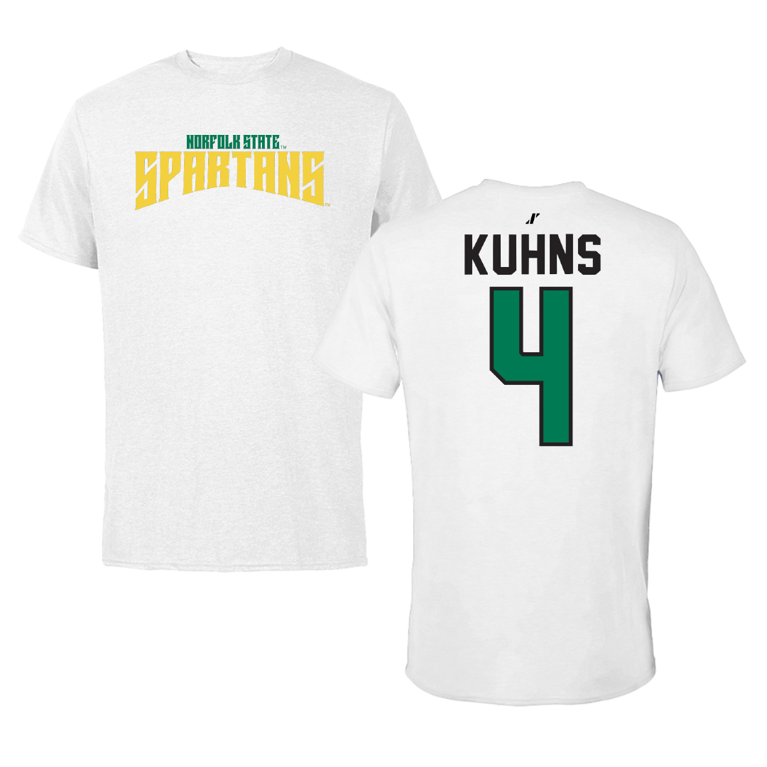 Norfolk State University Football White Classic Tee - #4 Otto Kuhns