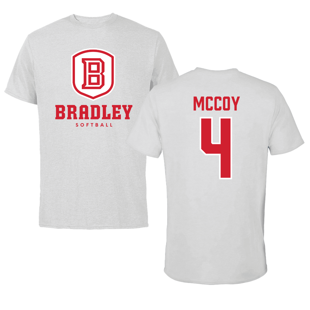 Bradley University Softball Gray Performance Tee - #4 Kierston McCoy
