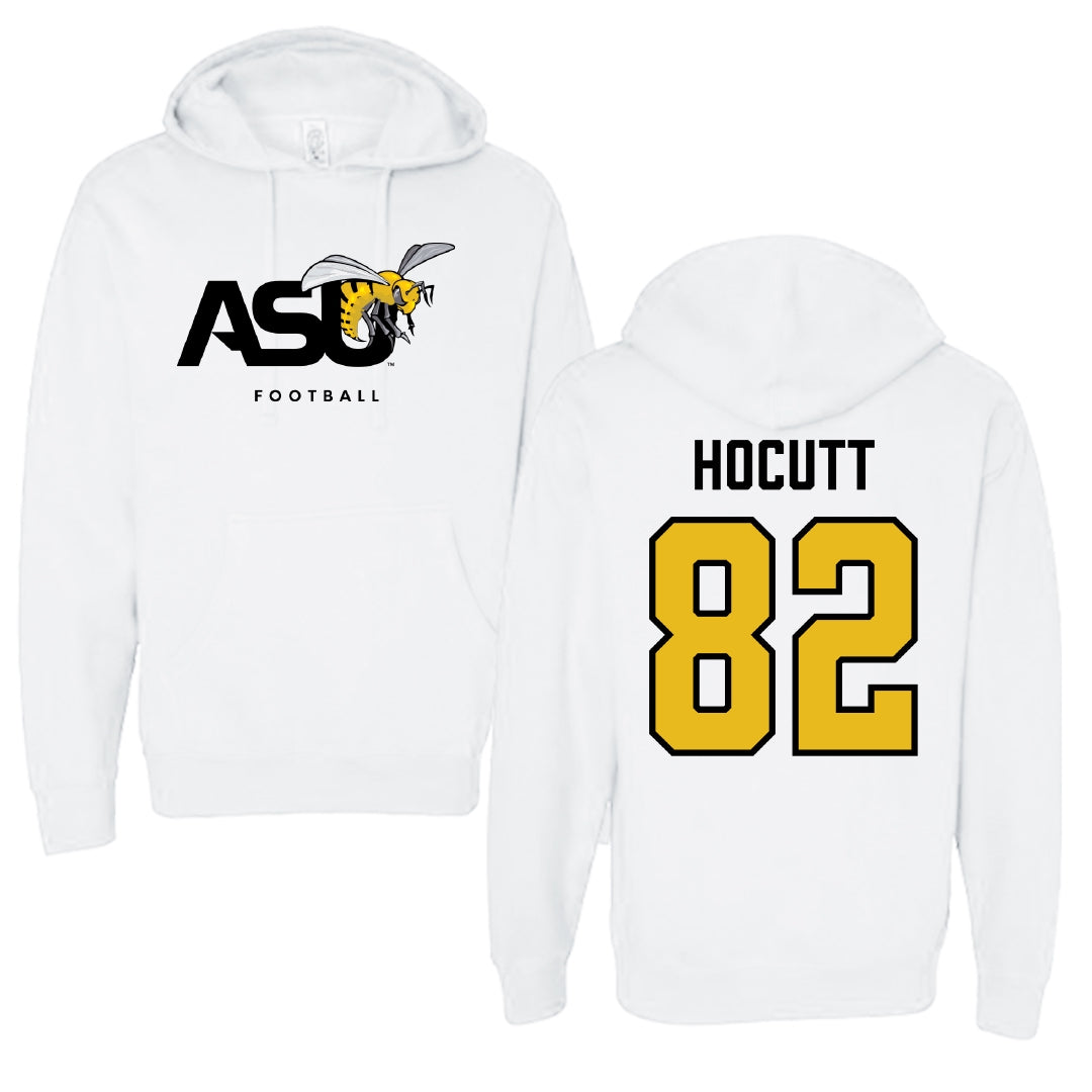 Alabama State University Football White ASU Hoodie - #82 Will Hocutt