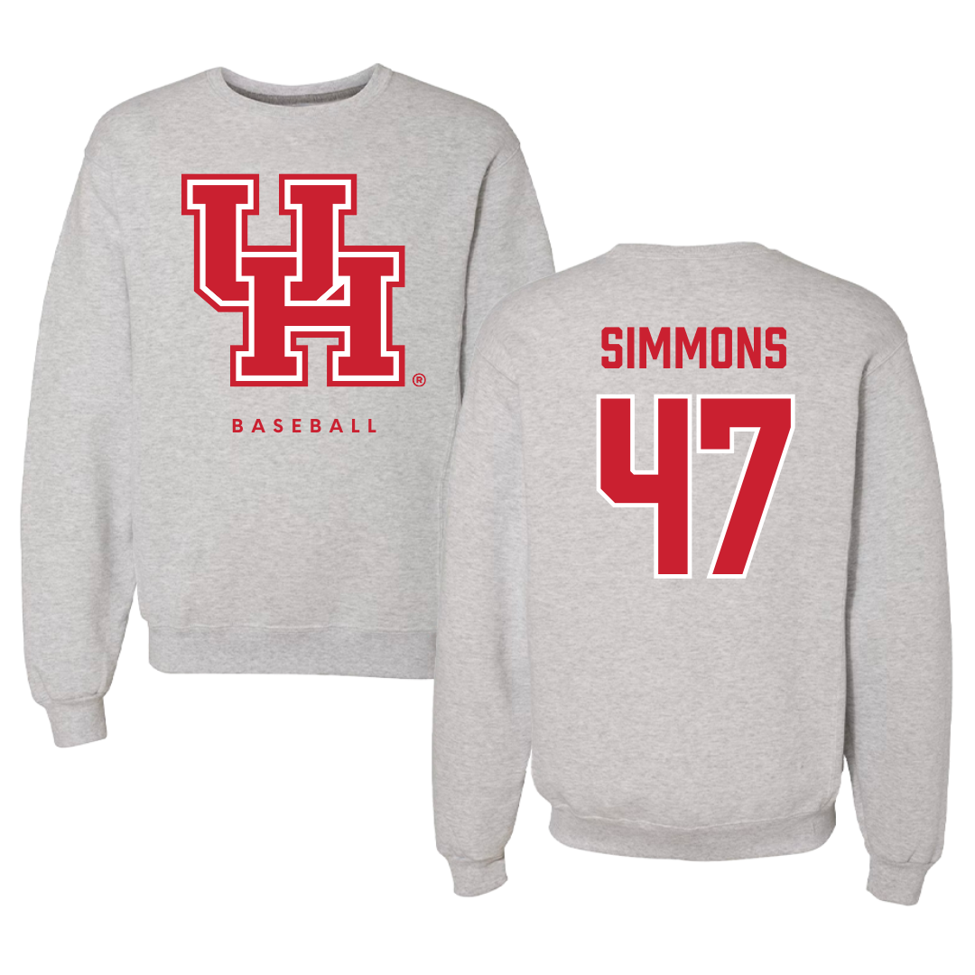 University of Houston Baseball Gray Crewneck - #47 Logan Simmons