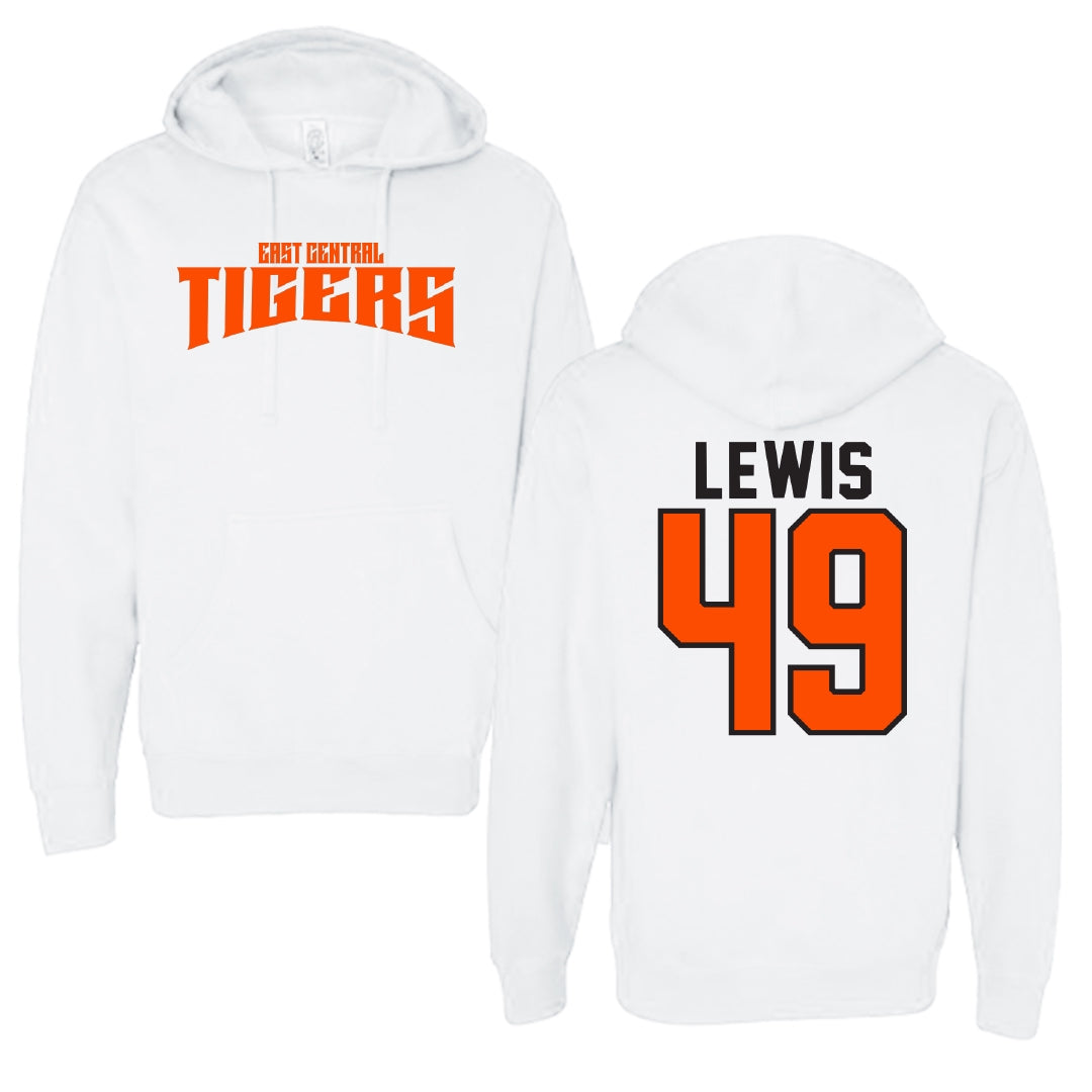 East Central University Football White Classic Hoodie - #49 Amajah Lewis