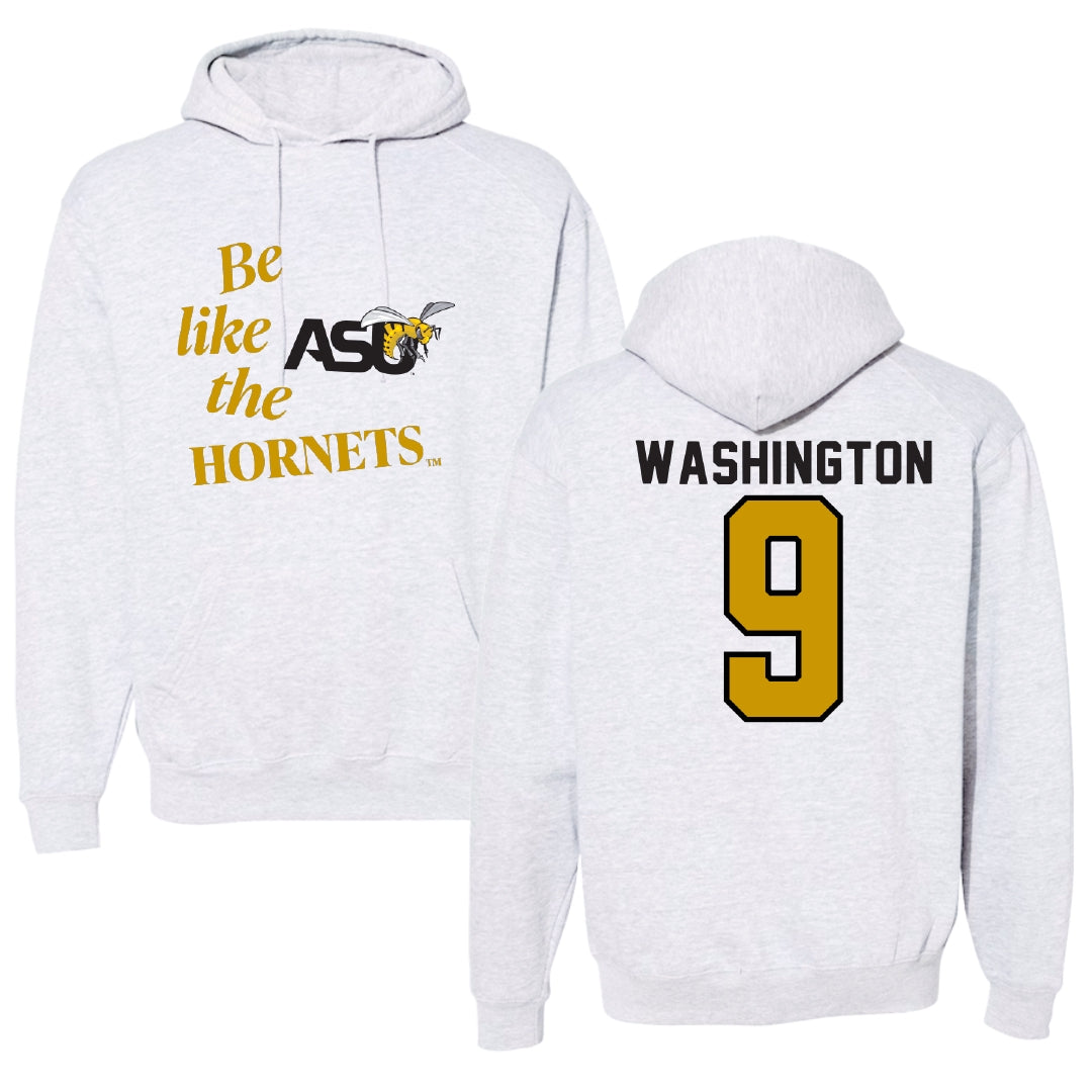 Alabama State University Soccer Light Gray Be Like Us Hoodie - #9 Sydney Washington