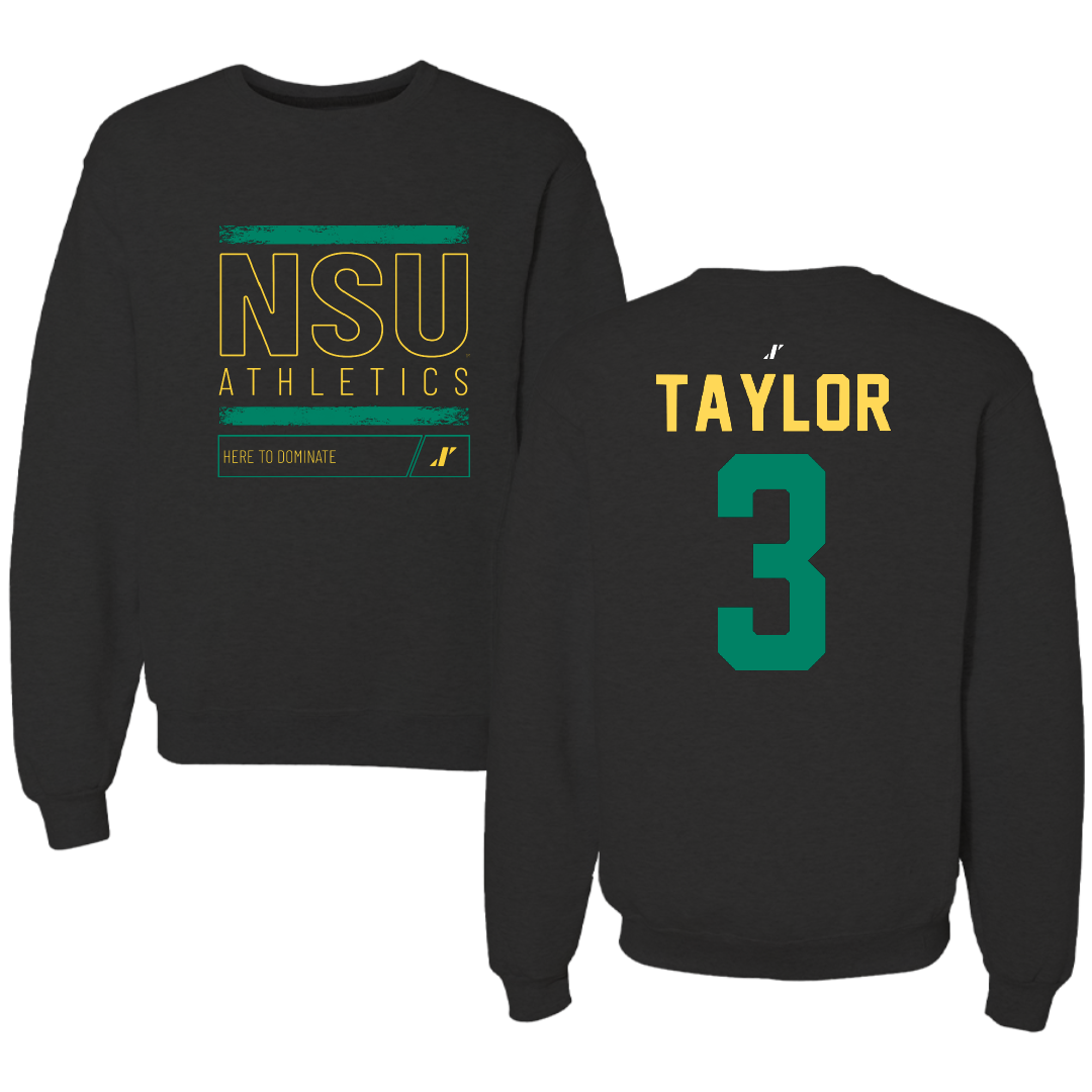 Norfolk State University Softball Black Dominate Crewneck - #3 Victoria Taylor