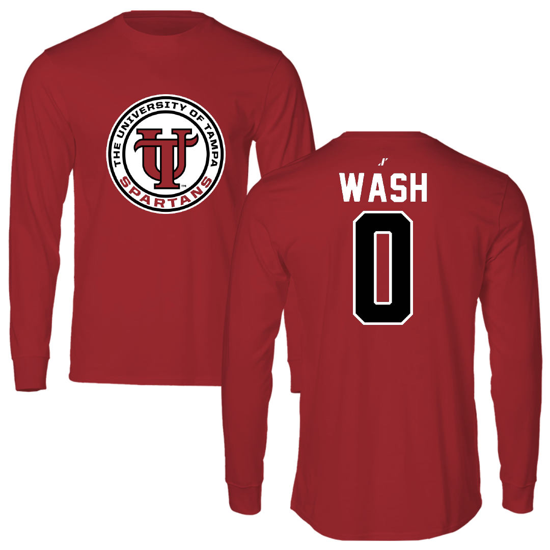 University of Tampa Baseball Canvas Red Long Sleeve - #0 Logan Wash