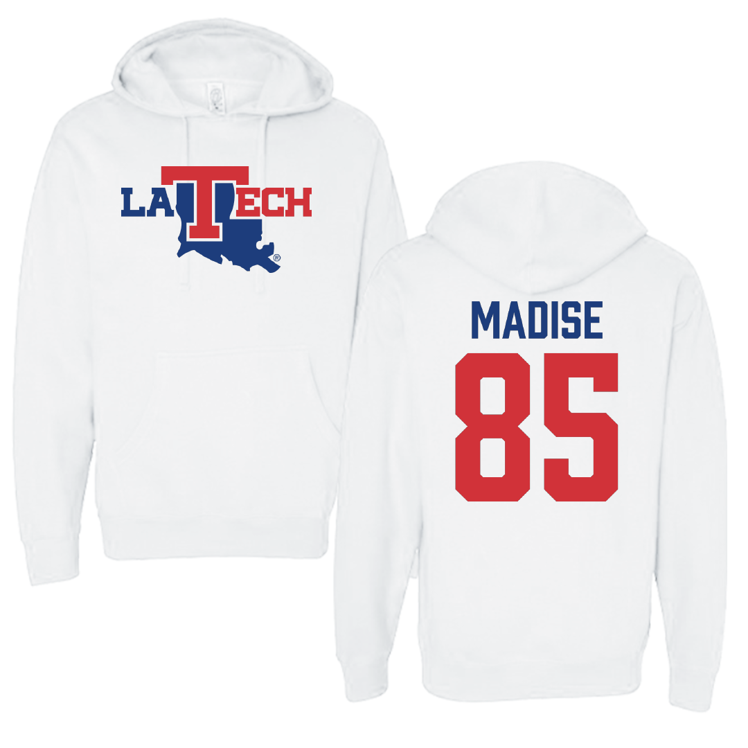 Louisiana Tech University Football White Hoodie - #85 Adem Madise