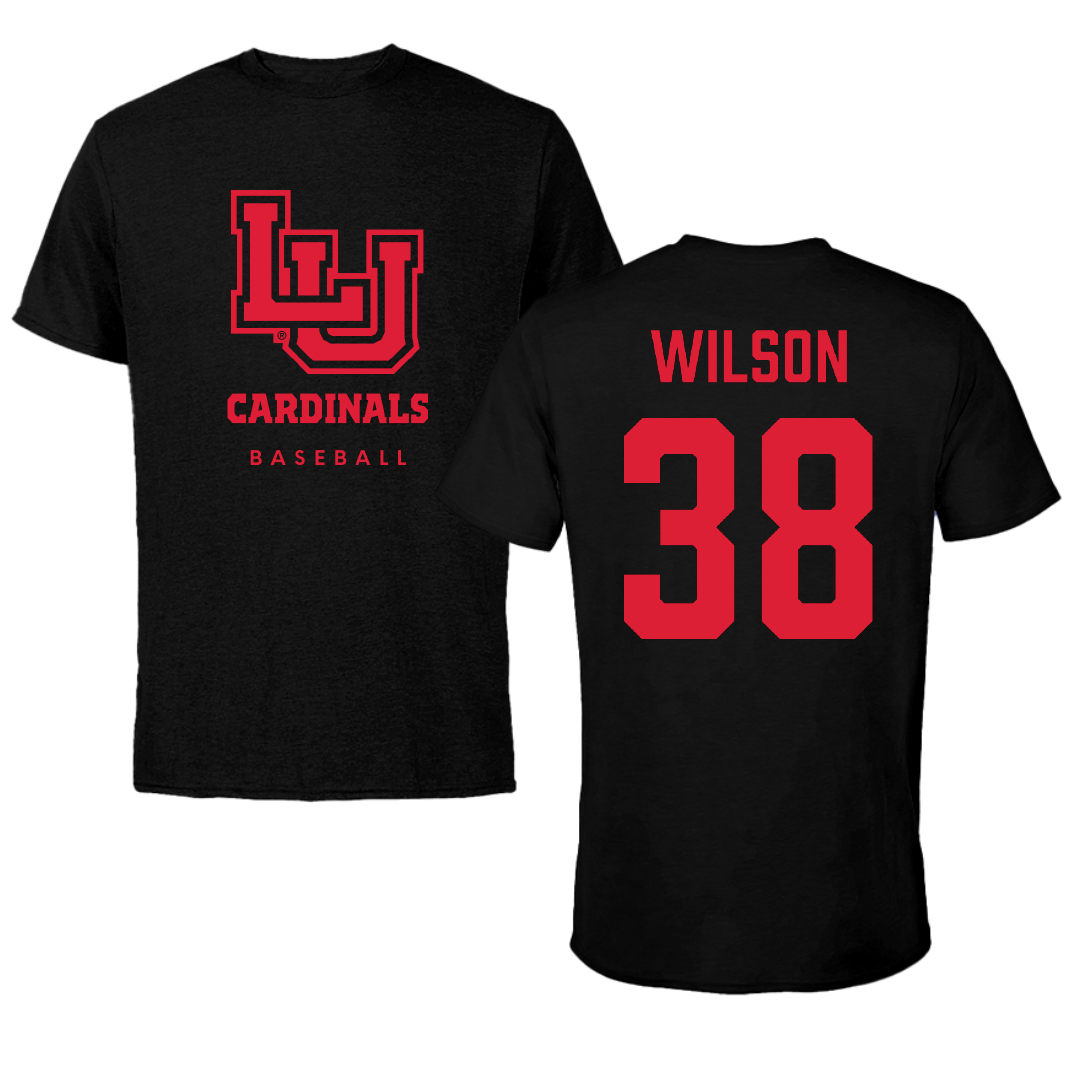 Lamar University Baseball Black Cardinal Performance Tee - #38 Tanner Wilson
