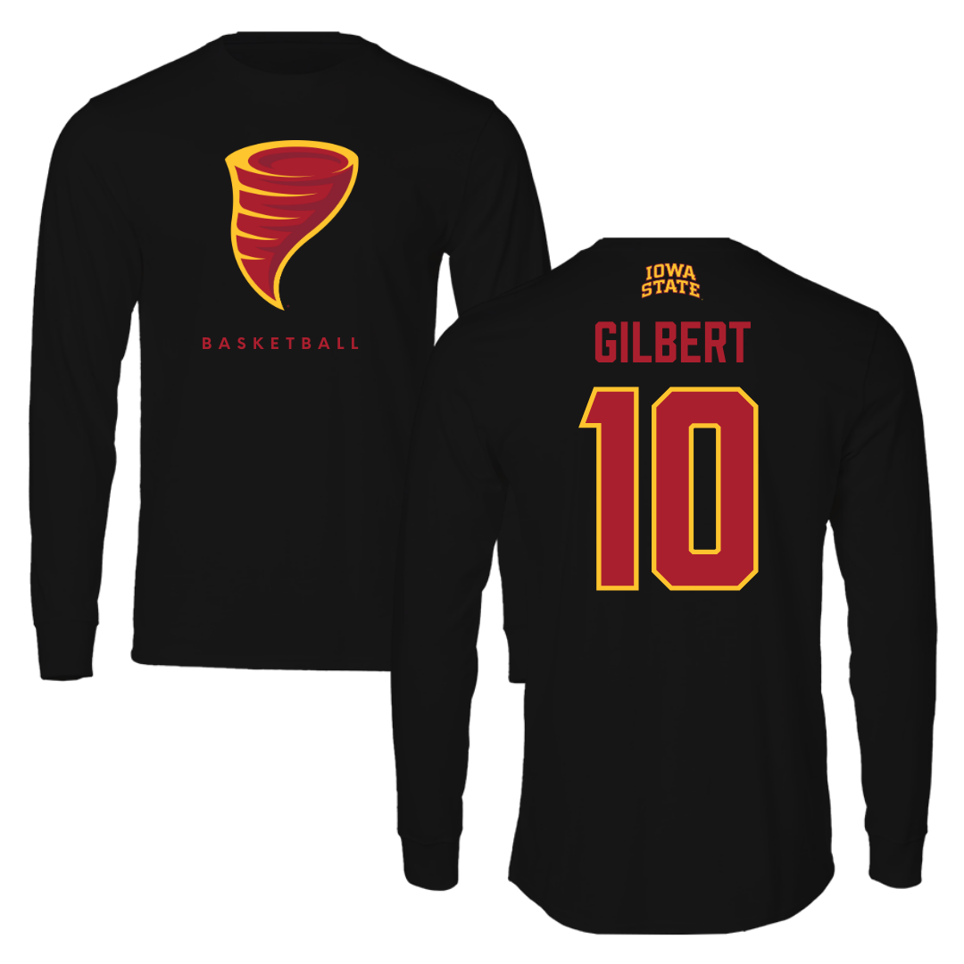 Iowa State University Basketball Black Performance Long Sleeve - #10 Keshon Gilbert