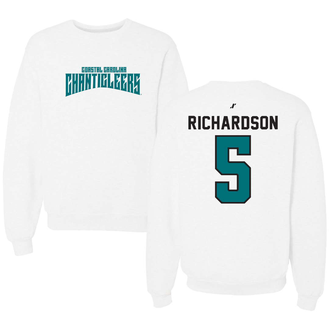 Coastal Carolina University Basketball White Classic Crewneck - #5 Deaja Richardson
