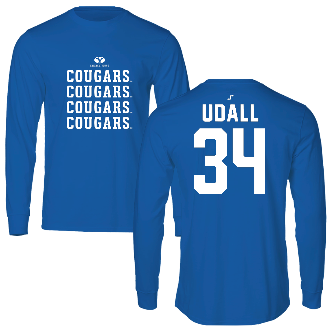 Brigham Young University Softball Blue General Long Sleeve - #34 Madison Udall