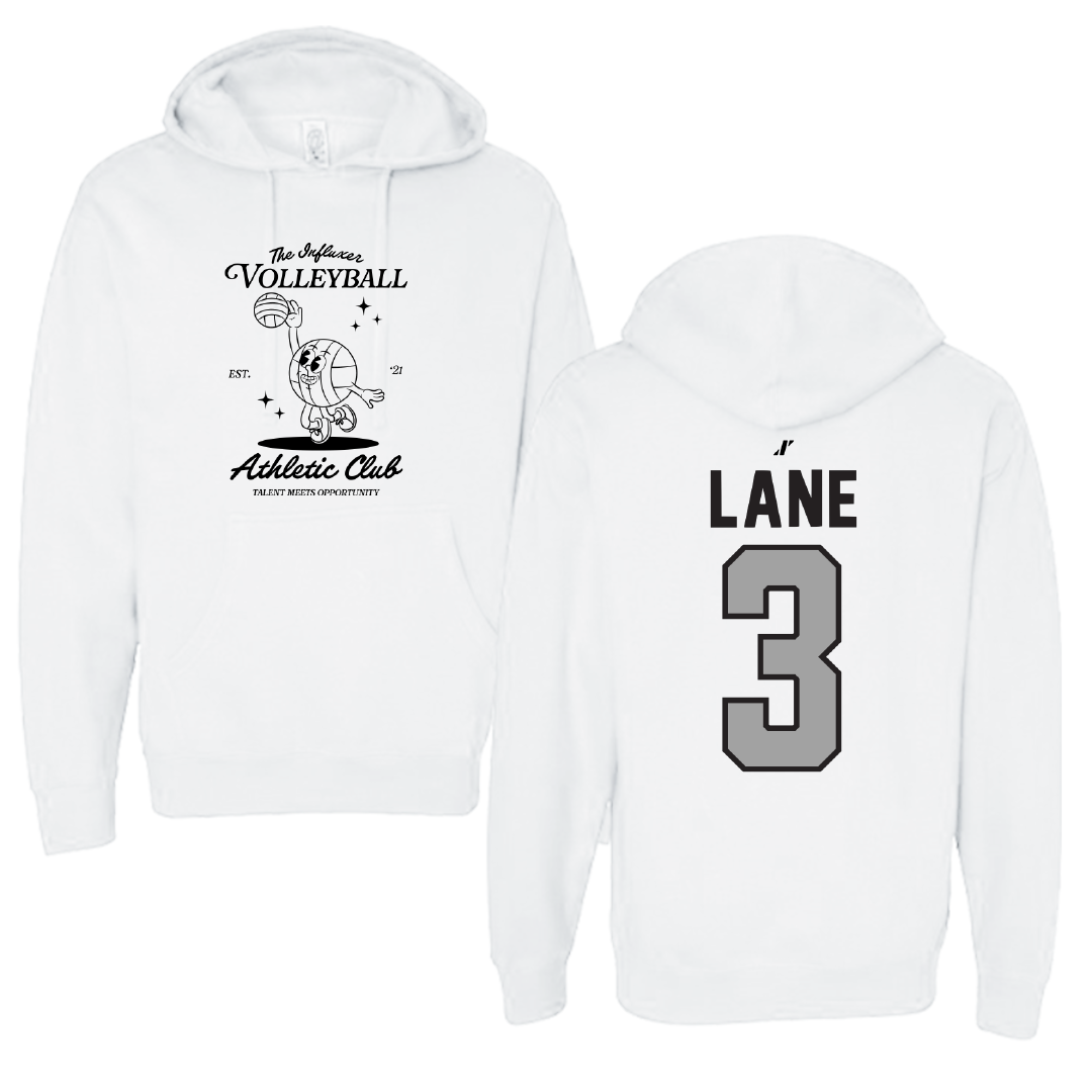 Volleyball White Influxer Athletic Club Hoodie - #3 Aleria Lane