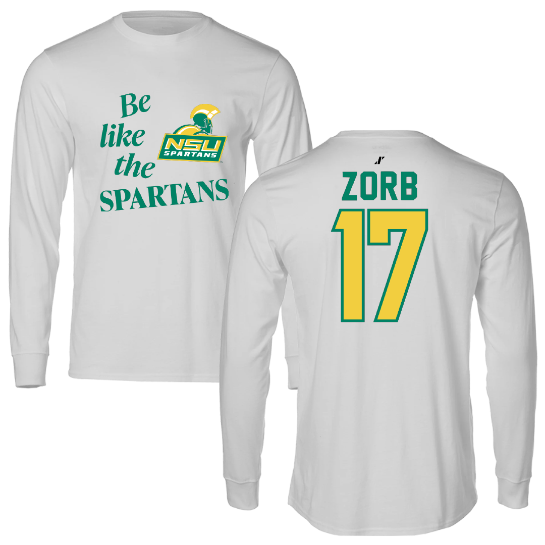 Norfolk State University Softball Light Gray Be Like Us Performance Long Sleeve - #17 Lisa Zorb