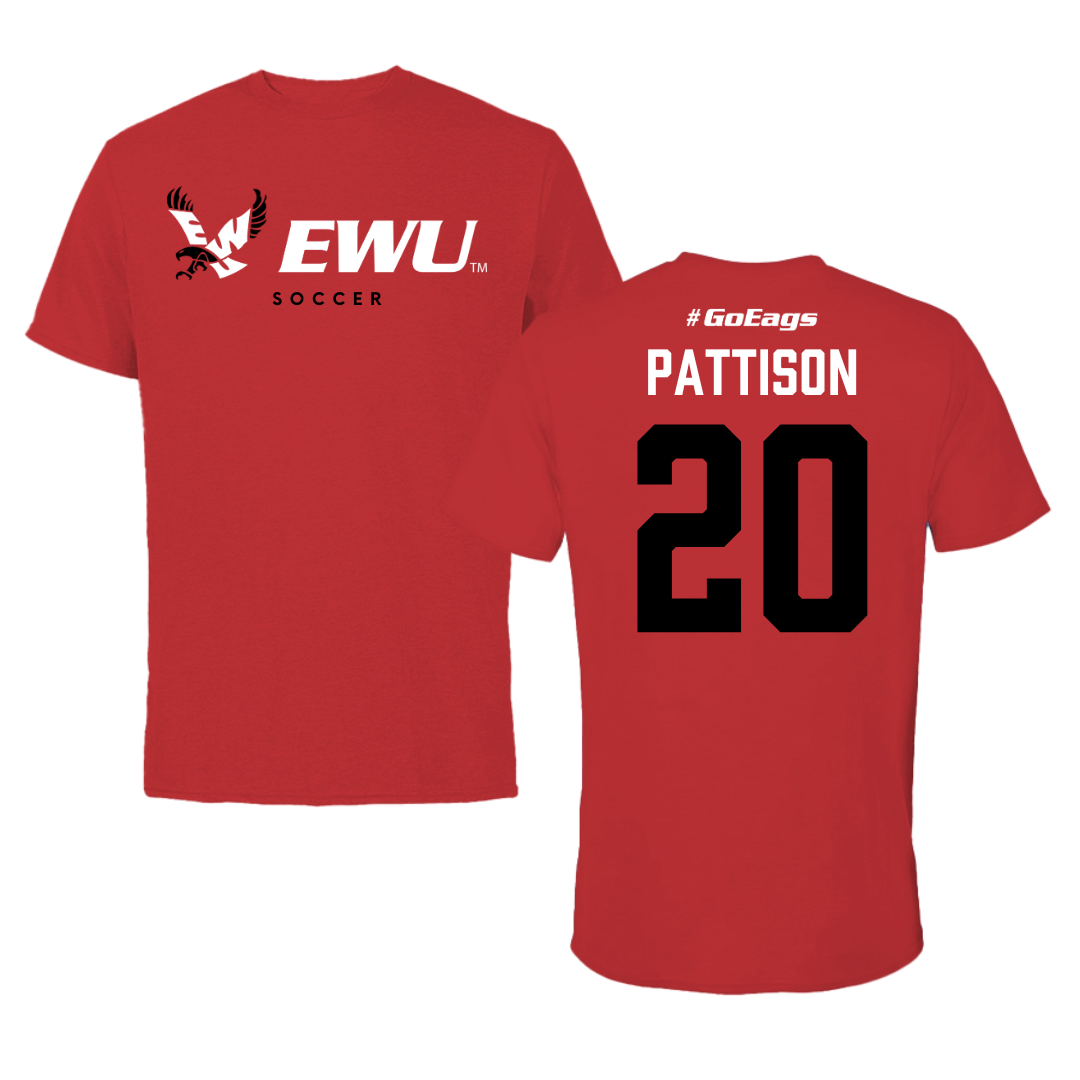 Eastern Washington University Soccer Red Block Tee - #20 Chloe Pattison